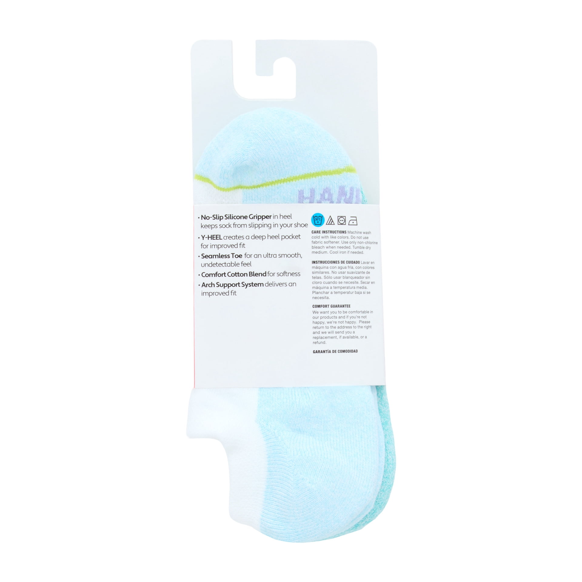 Hanes Women's Absolute Comfort Super No-Show Socks, 4-Pack, Size 5-9