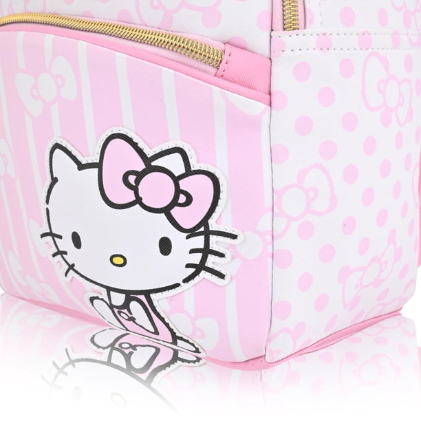 hello kitty backpack cute for Kids | Sanrio Hello Kitty Bookbag for Girls, Boys, Unisex | Toddler Travel Backpack, Lightweight Bag for School | Ages 3+ Peek through the clear PVC front pocket to catch a glimpse of even more fun Sanrio Ribbon Hello Kitty Backpack