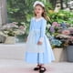 thumbnail image 3 of Vestido blanco de poliéster para niña, para carnaval romano, fiesta escolar, actuación, manga corta, incluye cinturón y chal., 3 of 6