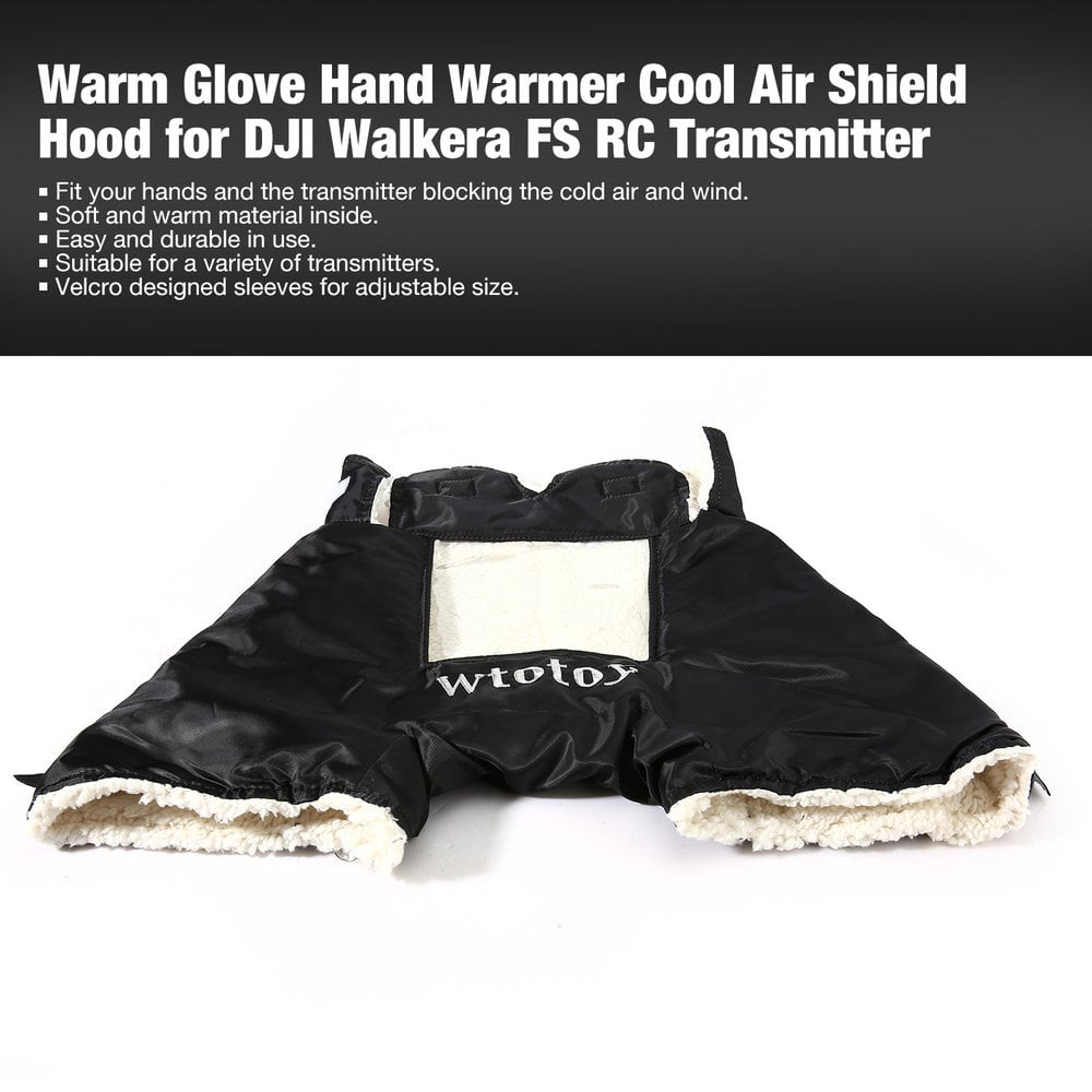 Warm Glove Hand Warmer Cold Air Shield Hood For DJI Walkera FS RC Transmitter E