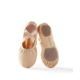 thumbnail image 4 of Missfiona Ballet Shoes for Girl Women Canvas with Elastic Arch Ballet Slippers Dance Shoes(8T,Nude）, 4 of 6