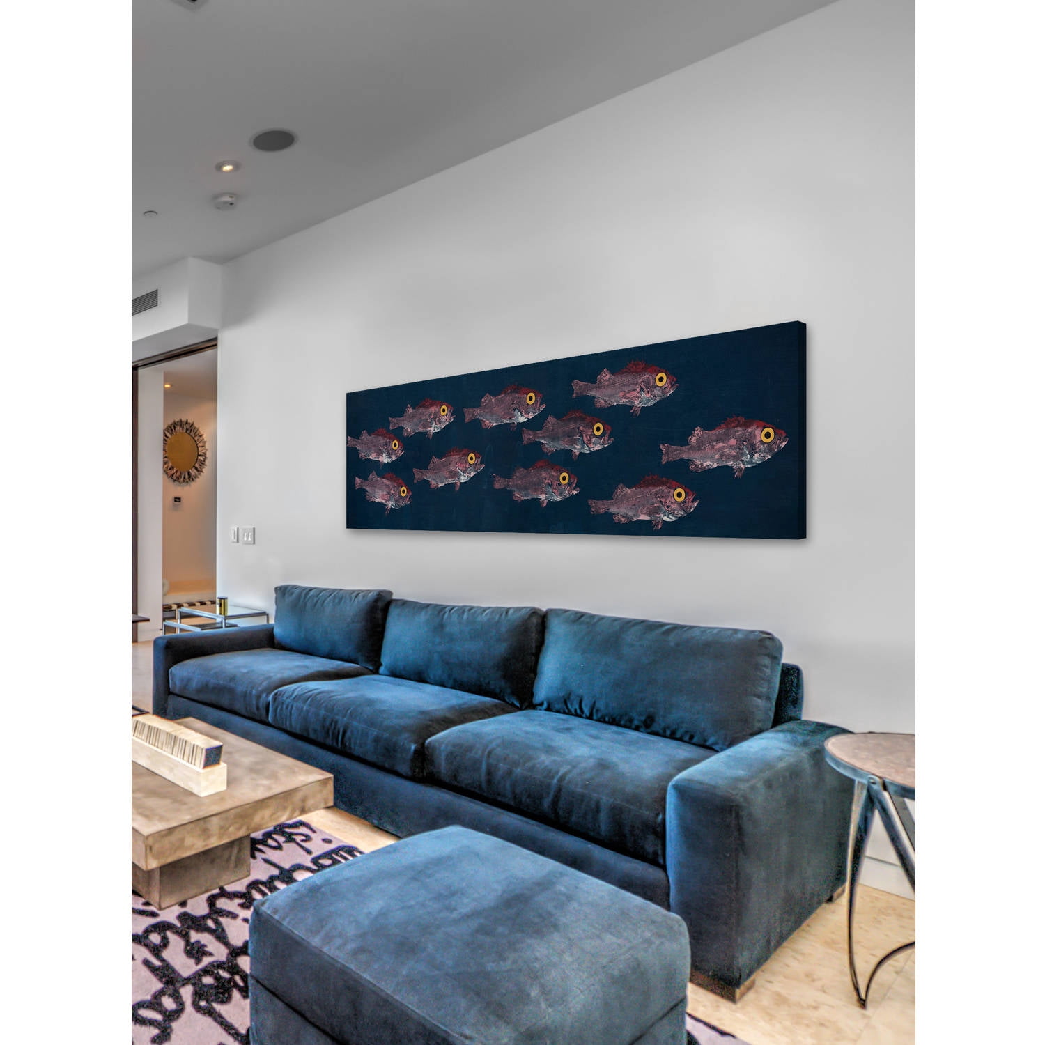 Marmont Hill "Big-Eyed Fish" by Michael Pantalos Painting Print on Wrapped Canvas