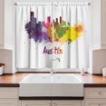 thumbnail image 2 of Ambesonne Austin Kitchen Curtains, Clipping Path White Outlined, 55"x39", Multicolor, 2 of 3