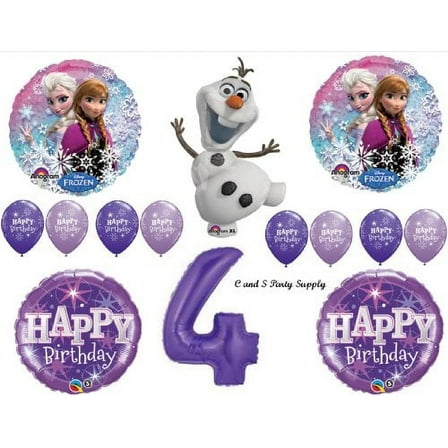 Frozen Olaf Purple 4th Disney Movie BIRTHDAY PARTY Balloons Decorations Supplies