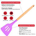 thumbnail image 3 of 2 Pc Kitchen Utensil Set, Easy to Clean Wooden Kitchen Utensils, Cooking Utensils for Nonstick CookwarePink + Lavender Purple, 3 of 5