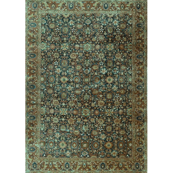 Ahgly Company Machine Washable Indoor Rectangle Persian Turquoise Blue Traditional Area Rugs, 4' x 6'