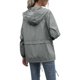 thumbnail image 3 of Sonducket Chubasquero ligero para mujer, impermeable, con capucha, cortavientos para exteriores, plegable, para senderismo, Camping, trajes para mujer Prendas para la parte del cuerpo Gris claro S, 3 of 6
