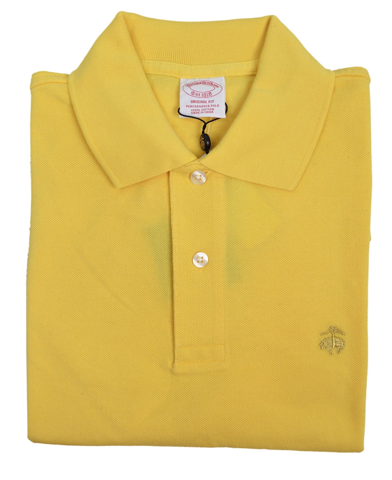 New Brooks Brothers Mens Pale Yellow Performance Polo Shirt Sz Small S ...