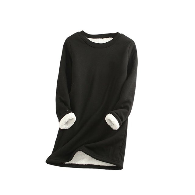 Minnieouse Ropa interior térmica de mujer portátil Color sólido reutilizable reemplazo de manga larga invierno otoño caliente mantenimiento camiseta de Prendas para la parte del cuerpo Negro L Minnieouse AP013396-19