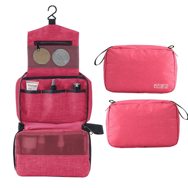 Bolso de Cosméticos Irfora Neceser portátil con gancho para colgar Bolsa de viaje para artículos de tocador Bolsa de cosméticos resistente al agua Organizador de maquillaje de viaje Organiza Irfora Bolso de Cosméticos