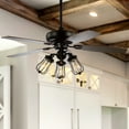 thumbnail image 4 of JONATHAN Y Lucas 52" Caged 3-Light Metal/Wood LED Ceiling Fan, Black, 4 of 8