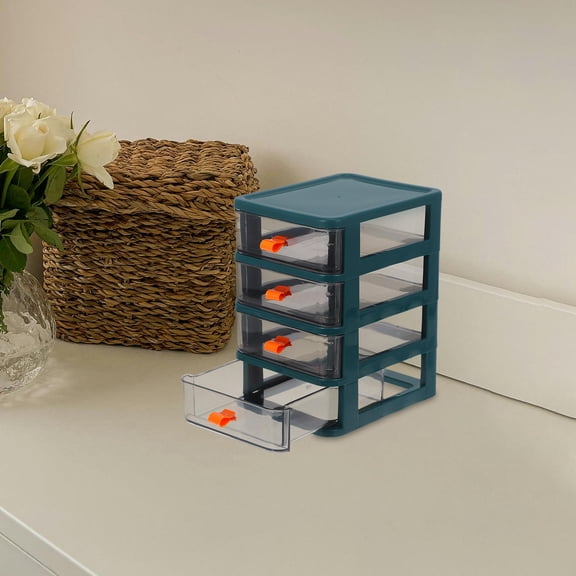 NIAIZEK Stackable Plastic Storage Drawers with Drawers Green Organizer for Desk Or Kitchen