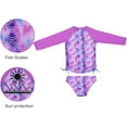 thumbnail image 2 of weVSwe Girls Rash Guard Swimsuit Rare Hem Cuffs Bathing Suit UPF 50+ Protection 2-10 T, 2 of 3