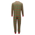 thumbnail image 3 of Seyurigaoka Christmas Family Matching Nightwear, Striped Round Neck Long Sleeve Jumpsuit, 3 of 6