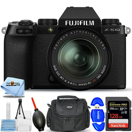 FUJIFILM X-S10 Mirrorless Camera with 18-55mm Lens 16674308 - 7PC Accessory Kit