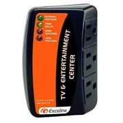 Exceline 3-Outlet Power Surge Protector for TV and Entertainment Center
