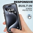 thumbnail image 4 of JiaheCover iPhone 15 Pro Case,IP68 Waterproof Shockproof Built-in Screen Portector Full Body Magnetic Mag Safe Case Hybrid PC Transparent Back Cover for iPhone 15 Pro, Black, 4 of 9