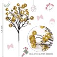 thumbnail image 3 of QZS 12Pcs Christmas Picks,11.4In Golden Holly Berries Picks Ornaments,Branches Twigs Sticks Sprigs Christmas Tree Decorations for Tree,Indoor,Wreaths,Holiday, 3 of 4
