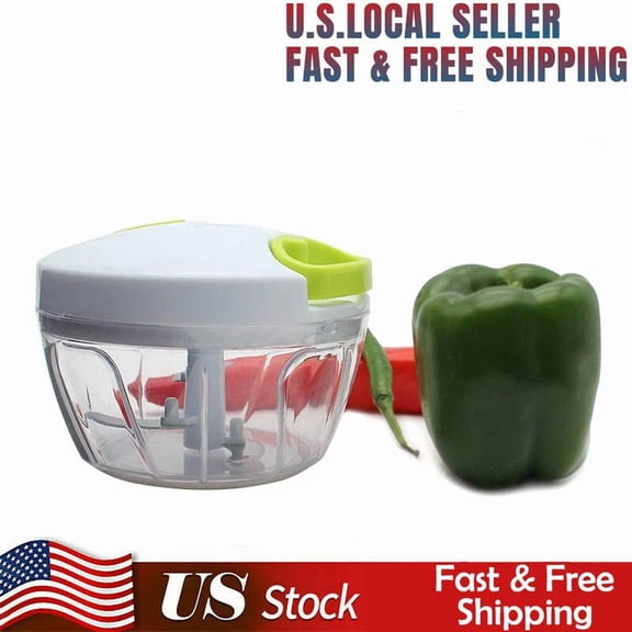 Multi-Functional Food Chopper Vegetable Fruit Slicer Onion Dicer 16Oz Container