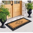 thumbnail image 6 of A1HC Natural Coir and Rubber Paisley Hand-Flocked Monogrammed Doormat, 30"x60", Durable Low Profile Heavy Duty Outdoor Front Door Mat, Black, 6 of 7