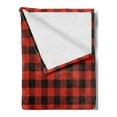 thumbnail image 2 of Plaid Soft Flannel Fleece Throw Blanket, Lumberjack Fashion Buffalo Checks Pattern Retro Style Grid Composition, Cozy Plush for Indoor and Outdoor Use, 50" x 60", Orange Black, by Ambesonne, 2 of 5