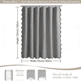 thumbnail image 7 of Zrodlmo Gray Scalloped Shower Curtain with Hooks, Waterproof Thick Linen Textured Fabric Bathroom Curtain, 72"x 72", 7 of 7