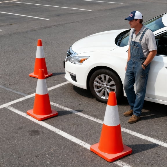 Cone Marker, Wind Resistant Base, High Reflectivity, PVC Traffic Cone, Orange Safety Cone, Construction Safety, Road Parking, Sports Event