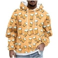 thumbnail image 2 of Handshe Men's Hooded Sweatshirt, Fashionable Pullover Long Sleeve Beer Festival Print Kangaroo Pocket Adjustable Drawstring Casual Streetwear,Plus Size, 2 of 5