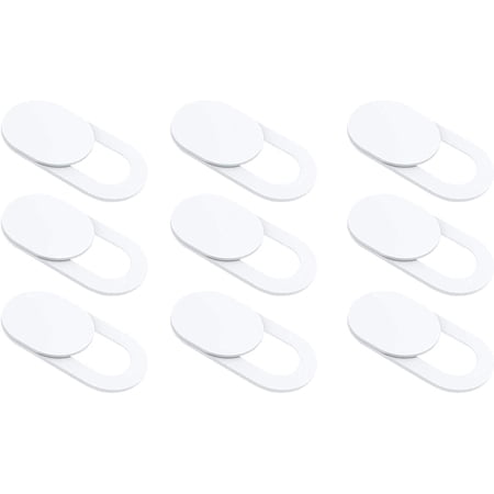 [9 Pack] Slide Webcam Cover Ultra Slim Web Camera Cover fits Laptop, Desktop, PC, Macboook Pro, iMac, Mac Mini, Computer, Smartphone,Protect Your Privacy and Security,Strong Adhensive-White