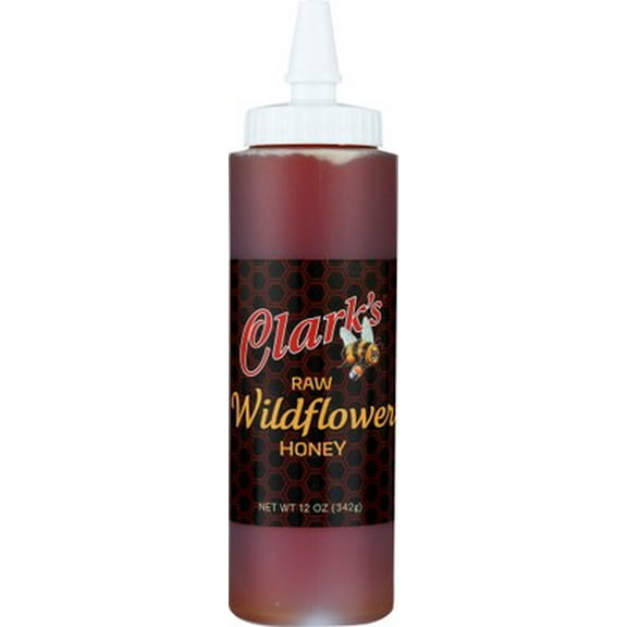 Clarks Raw Wildflower Honey Cylinder 12 oz (Pack of 12)