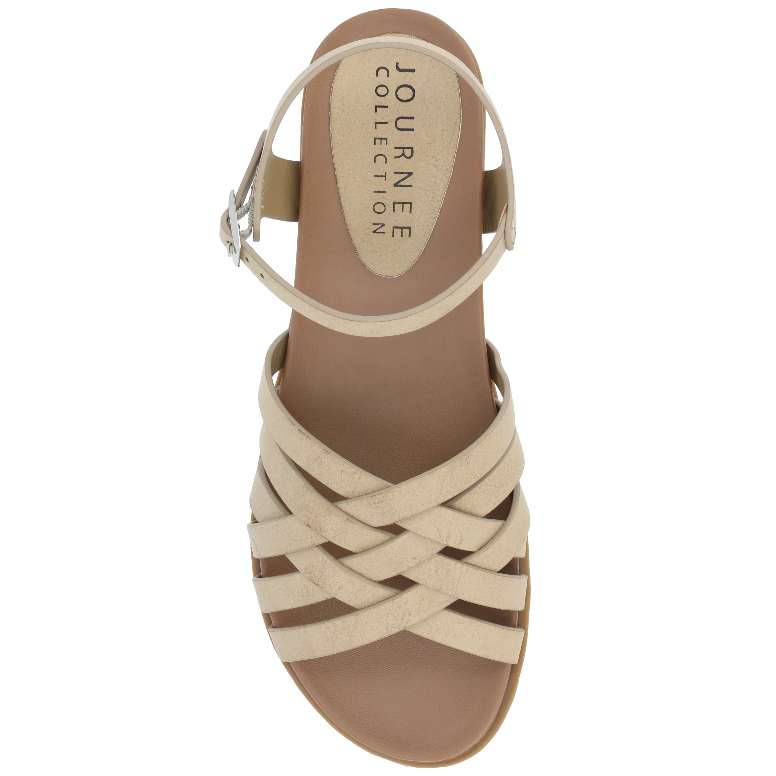 Journee Womens Kimmie Ankle Strap Flat Sandals