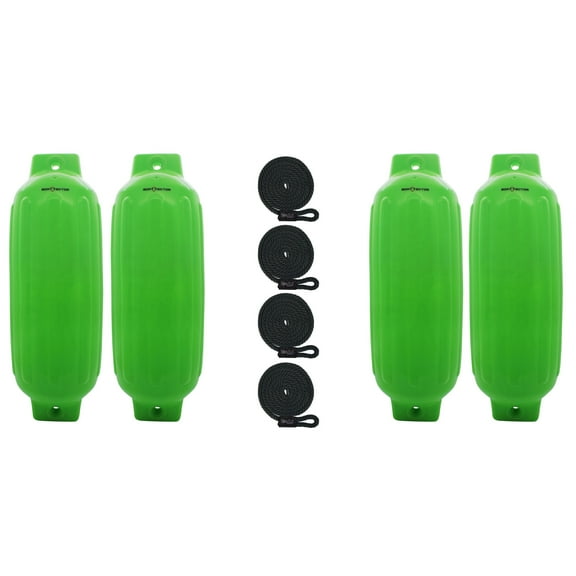 Extreme Max 3006.8561.4 BoatTector Inflatable Fender Value 4-Pack - 10" x 30", Neon Green