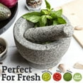 thumbnail image 3 of Heavy Duty Natural Granite Small Mortar and Pestle Set, Hand Carved, 2 Cup Size, Unpolished Grey, 3 of 7