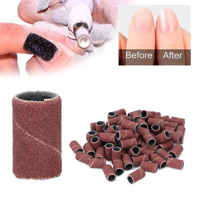 100 BANDAS DE LIJADO DE UNADAS 240# 180# 120# 80# Esmalte de Manicura y Pedicura Elimina La Piel Muerta, Alta Dureza y Resistencia A la Abrasión para Taladro de Unas