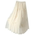 thumbnail image 2 of Aueoeo Women Layer Mesh Skirts Flowy Casual Maxi Skirts High Waisted Elastic Long Skirt Lightweight Breathable Skirt, 2 of 5