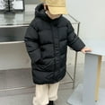 thumbnail image 6 of IVEYRTF Winter Childrens Medium Length Thickened Warm Jacket for Boys and Girls Hooded Long Sleeve Coat Cold Weather Outerwear Kids Puffer Coat(Black,3-4 Years), 6 of 9