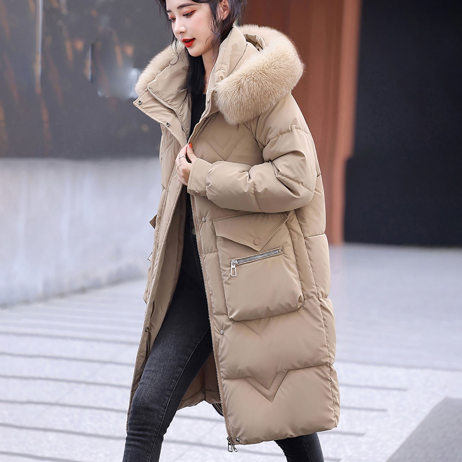 bellfield lightweight parka in khaki