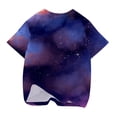 thumbnail image 5 of Odeerbi Toddler Kids Boys Girls Galaxy Gradient Tops Short Sleeve T-shirt Summer Funny Graphic Shirts 3-14 Years Dark Blue, 5 of 5