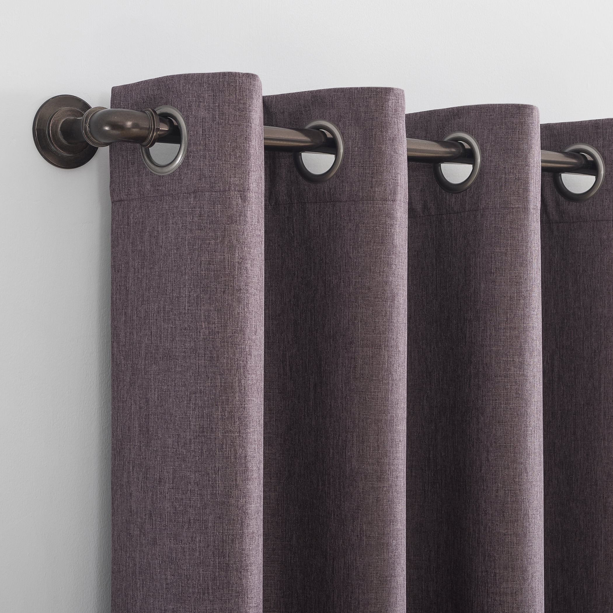 Sun Zero Tyrell Tonal Texture Draft Shield Fleece Insulated 100% Blackout Grommet Curtain Panel In Fig, 50"X96", Fig
