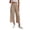 Khaki, variant on Hurxie Women's Linen Capri Pants Wide Leg with Drawstring Elastic Waist Casual Cropped Pant Gray,S