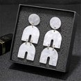 thumbnail image 3 of Pendientes colgantes de acrílico de herradura de moda declaración de ácido acético gota larga Earrin, 3 of 4
