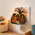 thumbnail image 3 of Halloween Decorations Halloween Tree House Night Light Plug in Spooky Cute Ghost Pumpkin Wall Decor for Home Party, 3 of 5