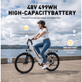 thumbnail image 6 of Qlife Cityone 2.0 EBikes for Adults,26" Electric Mountain Bike with 48V 10.4Ah Battery 500W,Max 28MPH Electric Bicycle,7-Speed with Fender & Rear Rack（White）, 6 of 6