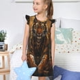 thumbnail image 4 of Balery Tiger In The Fallen Leaf Forest Camisón de princesa para niñas, pijama de algodón con mangas abullonadas, suave y bonito.-Large, 4 of 6