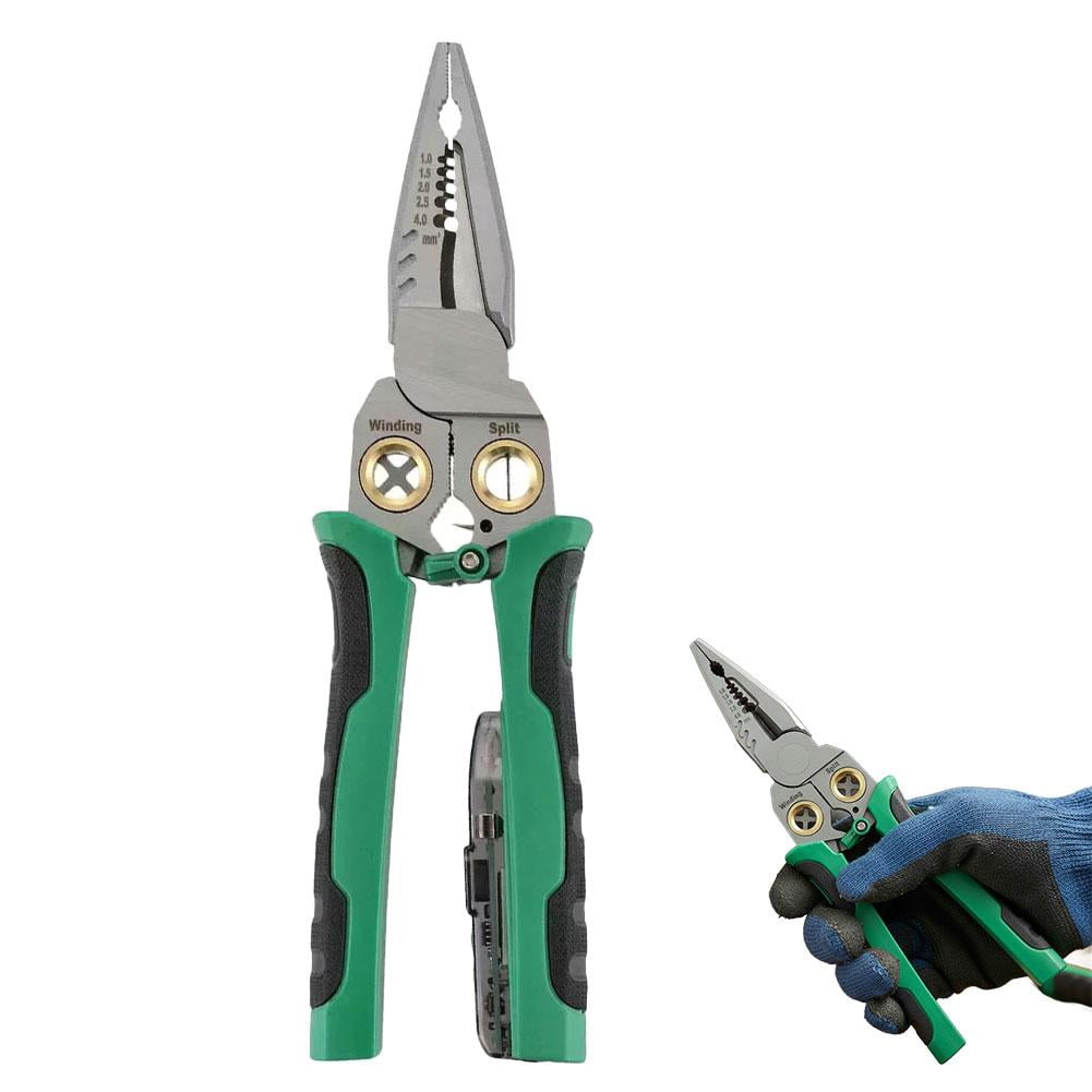 Multi-Functional Wire Stripping Pliers,Rechargeable Wire Strippers Tool with with Strippers/Crimper Wires Voltage Tester, Pl