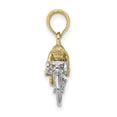 thumbnail image 2 of FJC Finejewelers 10k Two-tone Gold 3d Bicycle with Ridertwo-color Charm, 2 of 7
