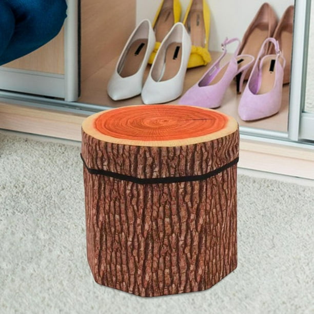 Yuksok Storage Ottoman Footrest Kids Toys Storage Box Multifunctional Storage Footstool Brown 30cmx30cmx28cm