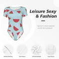 thumbnail image 6 of The Xecao Watermelon Women's Crew Neck Body Suit, a short-sleeved bodysuit and basic swimsuit, both comfort and style for dating and daily life, 6 of 9