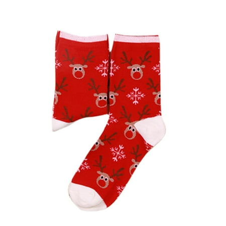 

Christmas Pattern Printing Socks Winter Warm Cotton Middle Tube Socks Unisex J