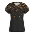 thumbnail image 5 of Fesfesfes Women Tops Womens Spring And Summer Casual V-Neck T-shirt Printed Short Sleeved Womans Under Shirt XL(US:10), 5 of 6